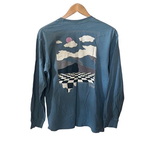 Vans T Shirt Off the Wall Long Sleeve Blue Cotton Knit Casual Skater Spring M - Picture 3 of 4